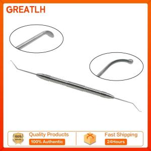 GREATLH Double Head Phaco Chopper Seibel Chopper Curved Head Stainless Steel Seibel Chopper Ophthalmic Instrument