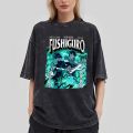 เสื้อยืดคอกลม2023 Hot Jujutsu Kaisen Megumi and Toji Fushiguro Anime T-Shirt Black Washed T-Shirts S-5XL. 