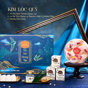 Yến Sào Hoàng Kim - Kim Lộc Quý (50g Tổ Yến Sạch 300g Đường Phèn và 4 Hũ Yến Chưng) – Quà Biếu Sang Trọng Cao Cấp