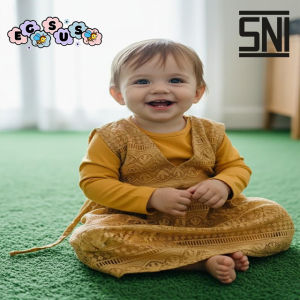 (EGSUS) Gamis Bayi Perempuan Newborn 0-18 Bulan Vest BRUKAT Anak Rompi Katun Spandek Hitam Sage