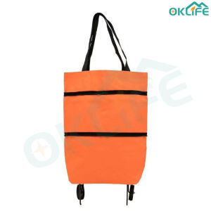 [OKLIFE.SG] 2 in 1 bagfoldable shopping bag/Trolley shopping bag Folding shoulder bag/usable with wheels