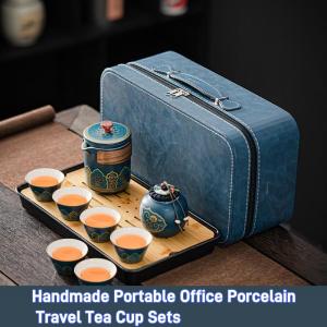 Portable Travel Ceramic Tea & Coffee Set Quick-Brew Cup for Outdoor Camping Elegant Business Gift for Corporate