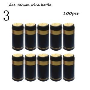 SBX346 100Pcs PVC Wine Heat Shrinkable Cap Tear Tab Straight Mouth Wine Shrink Film Wrap Heat Shrink Wrap Red Wine Bottle Cap Wine Straight Mouth Bottle