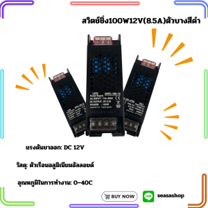 สวิตช์ชิ่ง100W12V(8.5A)ตัวบางสีดำ