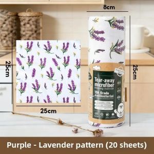 Kirilgu Tearable Microfiber Cleaning Cloth Roll Reusable With Cute Prints For Kitchen Wiping Home Use T4N8K