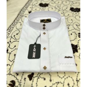 Koko Melayu Baju Koko Pria Lengan Panjang Manset Style Kemko  Motif Polos Bahan Polyester Hqs