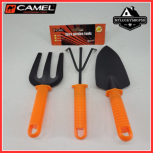 Camel Garden Tools Isi 3pcs set perlengkapan berkebun sekop garpu dan pacul peralatan bertani