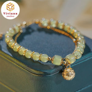 Viviann 风铃响•故人归 Original jade bell bracelet Double layer bracelet with bell bracelet set with box bracelet korean style girl Lovely bell Gold bracelets fashion jewelry gifts