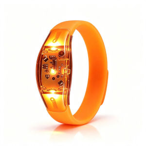 Light Up Bracelets Sound Control LED Flashing Wristbands Glow In The Dark Party Supplies For Rave Concert Halloween Christmas Night Running Soft Silicone Material