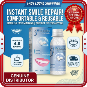 [READY STOCK] DIY Moldable False Teeth Thermal Fitting Beads (30ml) – Temporary Tooth Repair Kit for Missing Broken or Gapped Teeth