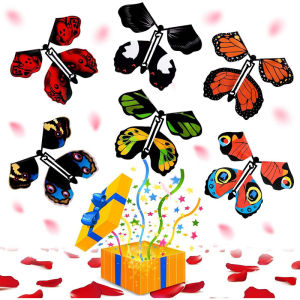 🎉Lowest Price🎉1PC Flying Butterfly Magic Props Fly Butterfly Rubber Band Powered Butterfly Surprise Prank Joke FunToys