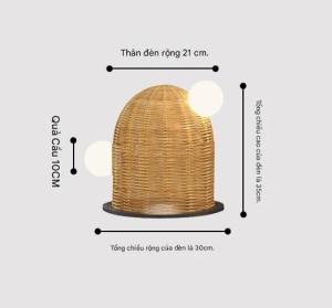 Đèn Sàn Xương Rồng Mây Tre Tự Nhiên Trang Trí Không Gian Ngoại Thất Resort Khu Nghỉ Dưỡng