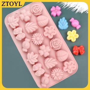 ZTOYL  18 lỗ 3D Silicone khuôn Daisy Tulip hoa Thiết kế Thạch Ice Pudding xà phòng fondant bánh sô cô la trang trí công cụ nướng lá