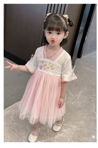 [Brandedbaby] 90-110 Dress Cheongsam Anak Perempuan Hanfu Imlek Premium Tutu Pink Merah