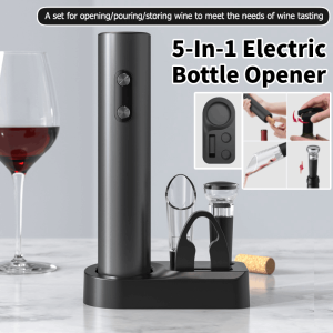 Electric Wine Bottle Opener Set Automatic Wine Bottle Corkscrew With Charging Base
