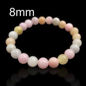 Natural Malaysia Jade Stone Bracelet (Dyed & Heated) Light Morganite Candy Colour Round Fashion Accessories Women Girl Cute Crystal Bracelet