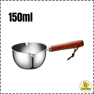 MaxPlus 150/300ml Stainless Steel Mini Oil Splash Pot Milk Pot Seasoning Small Pot Kitchen Cooking Supplies