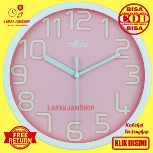 Jam Dinding Analog Minimalis Murah Alari AL1168 Black Hiasan Kamar Bagus BestSeller Besar