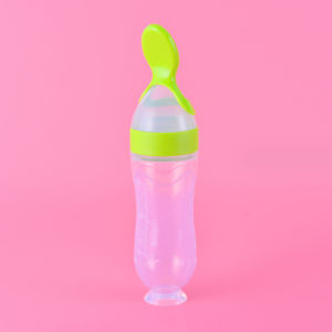 Indo - Botol Sendok Makan Bayi / Botol Dot Silikon Bayi / Silicone Baby Spoon Dispenser / Botol Sendok Bayi Anti Tumpah