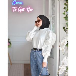 Kinan Puff Sleeve Tops - Blouse Lengan Ballon - Atasan Wanita Korean Style