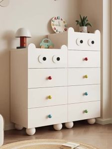Storage Cabinet Solid Wood Container Drawer Cabinet Bedroom Bedside Table Childrens Toy Storage Cabinet