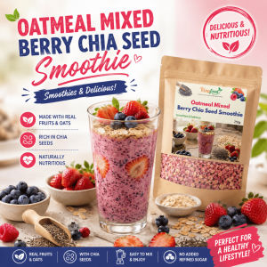 Instant Oatmeal Berry Chia Seed Smoothie Powder Mix Healthy Breakfast Drink 500g