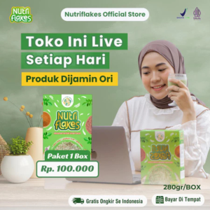 Nutriflakes Sereal Umbi Garut Solusi Penderita Asam Lambung Maag Kronis Gerd 1 Box