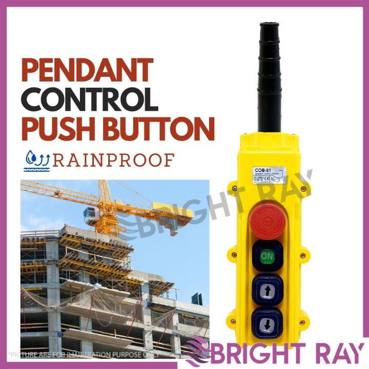 COB-81 Hoist Crane Push Button Switch Rainproof Waterproof Crane Pendant  Control Switch Up / Down Hoist Push Button Abs Material Outdoor Electrical  Box Ac 36V/500V Voltage Push Button - Lazada | Lazada Cob Rainproof Up-down Pushbutton Crane Hoist Switch,Waterproof COB