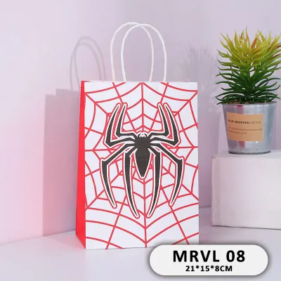 Kraft Cartoon Paper Bag Gift Bag with Handles Small Children Birthday Party Goodie Bags Dinosaur Animal Bee