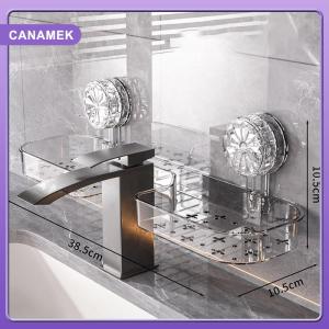 【CANAMEK】 Wash Basin Suction Cup Rack Wall Mounted Punch-free Storage Rack Detachable Washable Load-bearing Rack Punch-free Acrylic Shelf