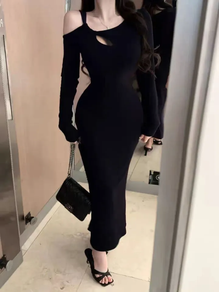 midi dress hitam panjang mewah elegan wanita party dress korean style  summer black dress formal elegant lebaran vintage baju raya 2025 terbaru  import ondangan outfit wanita kekinian | Lazada Indonesia