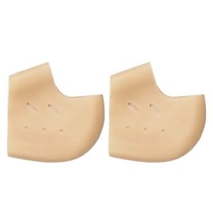 VTTO 1Pair Silicone Feet Care Socks Anti-Cracking Moisturizing Gel Heel Thin Socks Lace Heel Cover with Hole Foot Skin Care Protector