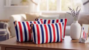12 Pcs American Flag Makeup Bags Patriotic Gift PurseClassic Style