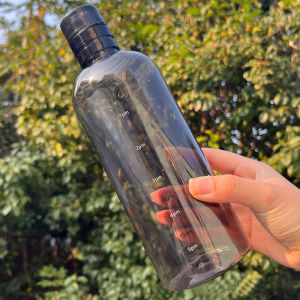 [Lowest Price] 750ML Elegant Transparent Plastics Water Bottle Original Juice Bottle With Straw Portable Transparent  Water Cup Creative Handy Cup With Scale Aesthetic Cute Water Bottles Elecrimens11