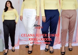 Mooi Outfit - Celana Jumbo Wanita Bb 80kg 90kg 100kg Melar Kekinian Dewasa Murah Bahan Scuba Xxxl Tebal Premium