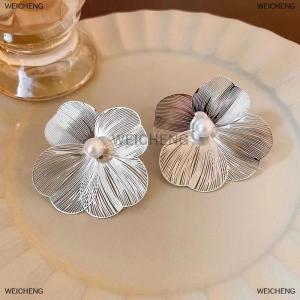 [COD] WEICHENG Large Flower Earrings For Women Luxury Design Stud Earrings For Women Korean Fashion Jewelry Accessories Gift