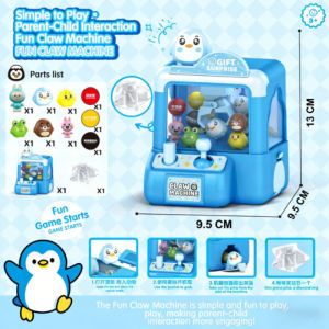 Mini Claw Machine Toy Capsule Catcher Arcade Game Plastic Small Beads Ball Hand Eye Coordination Gift