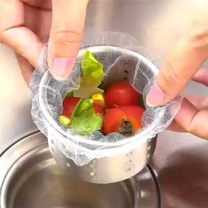 100Pcs Garbage Strainer Disposable Sink Mesh Bag Drainer Kitchen Anti Clogging Net Filter Home
