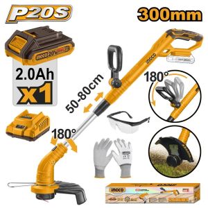 INGCO 20V GRASS TRIMMER WITH 1X20V 2.0AH BATT & CHARGER CGTLI20301