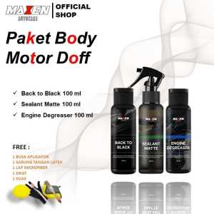 Maxen Paket Doff Matte | Penghitam body| Pengkilap Body Doff| Engine degreaser| paket hemat| Pembersih noda oli kerak penghitam dasboard trim kasar| Perawatan Body Doff  motor | Perawatan Body Doff  mobil