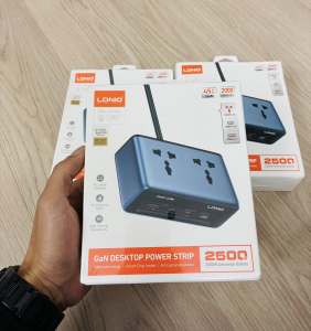 Ổ Cắm Kiêm Cổng Sạc LDNIO SC1 - AC 2500W - Type C 45W - PD 3.0 - PPS 5A - VOOC - Dây Dài 2M