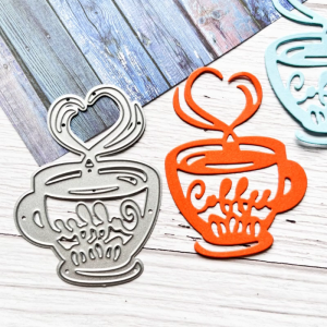 Metal Die Cuts Heart Coffee Embossing Stencil Cutting Dies for Making Scrapbooking Paper Craft DIY Template Mold