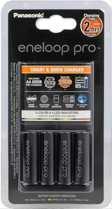 Panasonic Eneloop Pro Smart And Quick Charger With 4 Cells Eneloop Pro