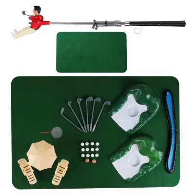 Indoor Mini Golf Game Set Golfing Man Educational Toy Cognitive Development Child-Friendly Design Family Party Funny Tiny Golfer Game Set