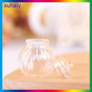 xuhaiy 1:12 dollhouse Miniature round ขวดแก้วลูกอมขวดมินิลูกอมรุ่น