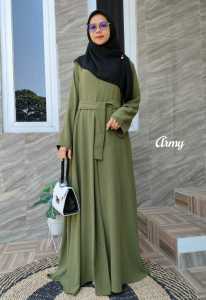 Gamis Alena Trendy Abaya Arab Polos | Dress Abaya Turkey Polos Crinkle Airflow Gamis Wanita Muslimah