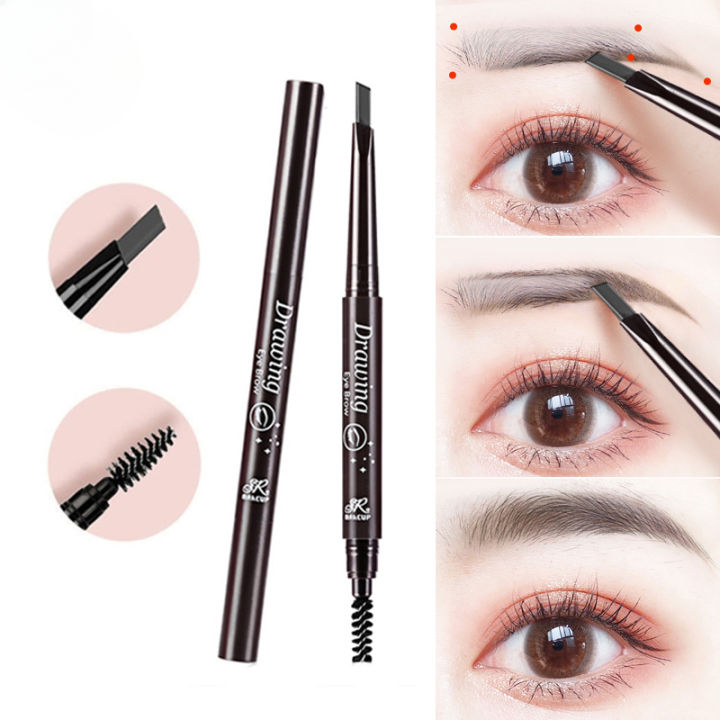 5 Colors Double Heads Eyebrow Pencil Natural Waterproof Lasting Eyebrow