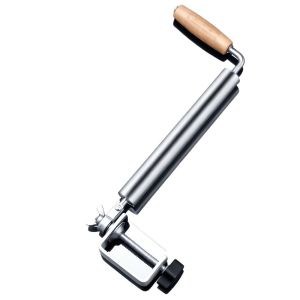 HJKL Non-Stick Stainless Steel One-handed Rolling Pin Smooth Surface 360 Degree Rotating Dough Sheeter Convenient Labor-saving Dough Roller Bakery