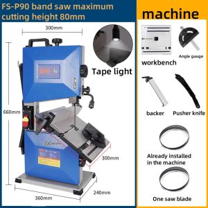 8" Inch Wood Band Saw Machine Cutting Machine for Woodworking with extension table