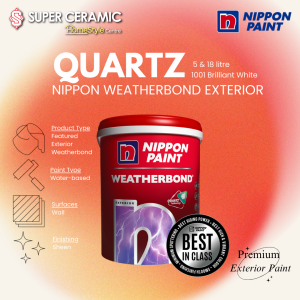 Nippon Paint Weatherbond Quartz CAT 5 & 18 Liter * 7 Years Protection - Brilliant White 1001 Available Only